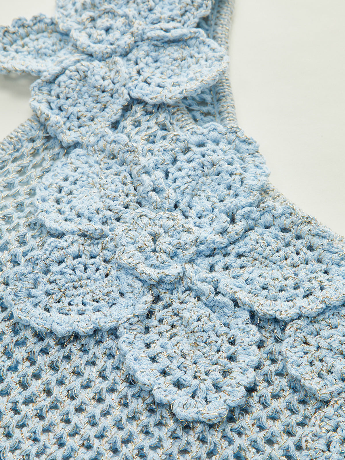 One-Shoulder Floral Crochet Knit Top with Elegant Lace Detail