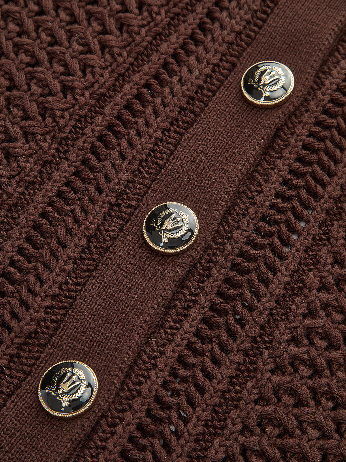 Button Front Sweater Vest with Cable Knit Detail