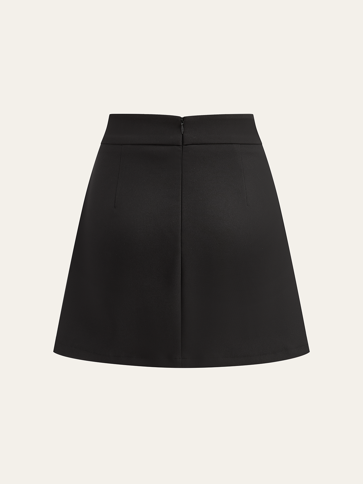 Asymmetric Striped-Panel Mini Skirt with High Waistband
