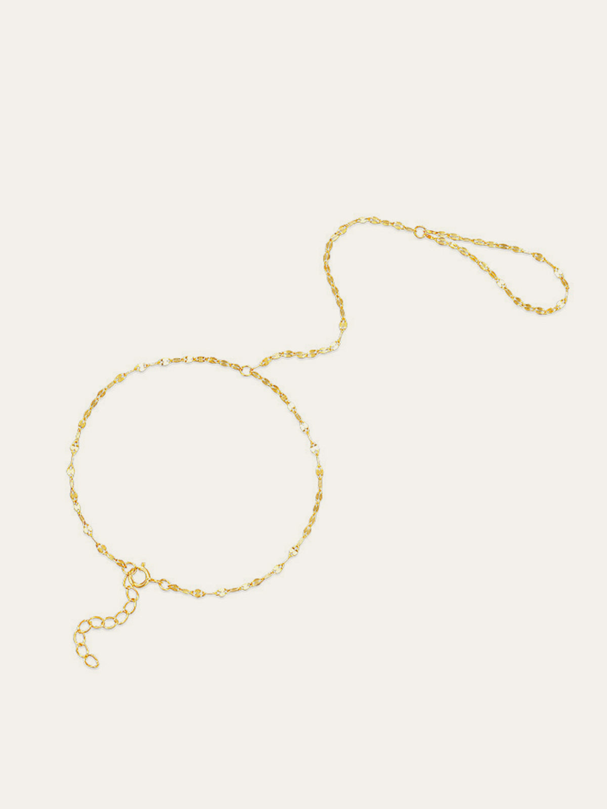 Golden Chain Finger Bracelet Adjustable Hand Jewelry for Women