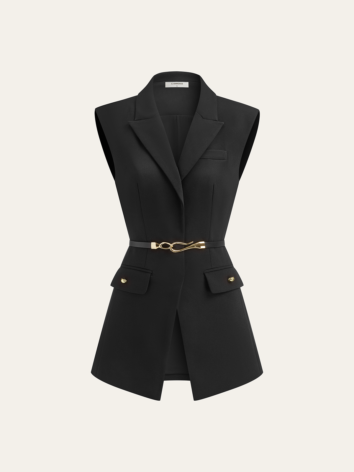 Belted Cap Sleeve Vest for Women Casual Summer