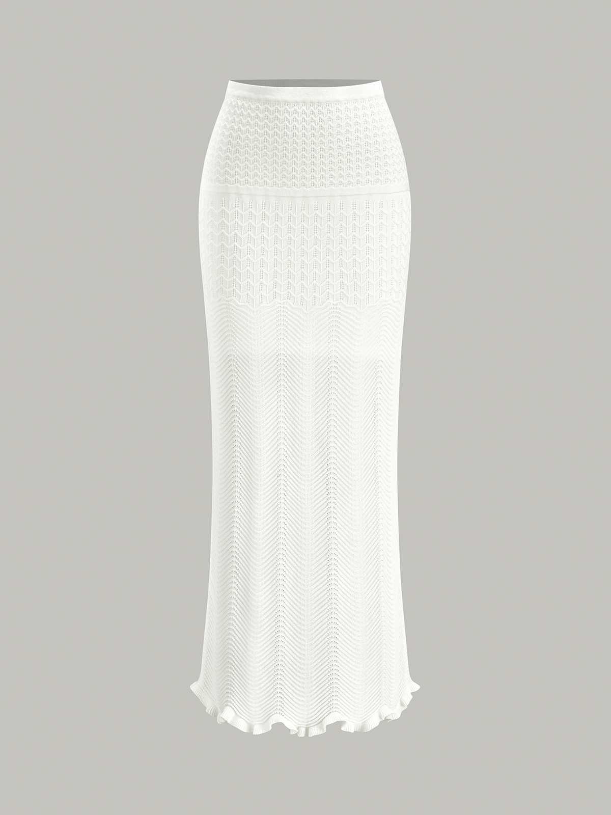 Wave Pattern Knit Maxi Skirt Women's Lightweight Summer Apparel