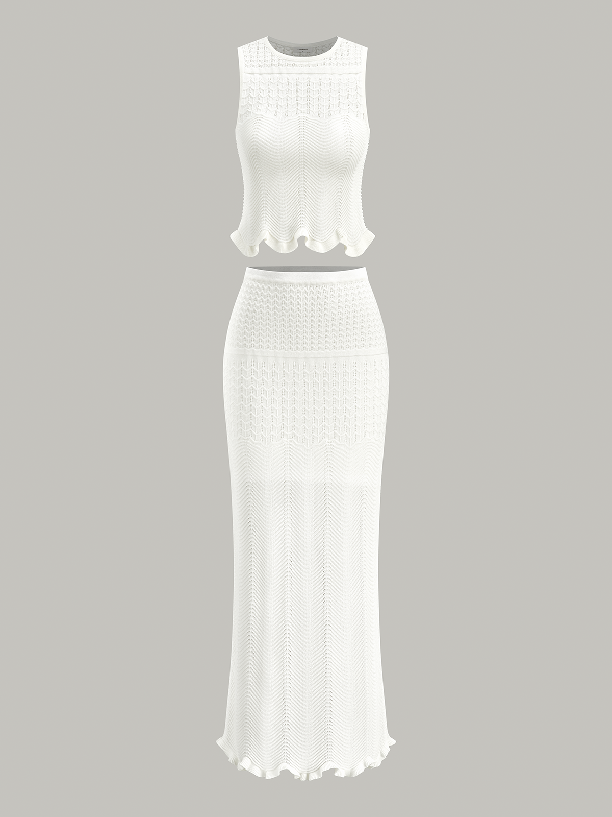 Wave Pattern Knit Maxi Skirt Women's Lightweight Summer Apparel