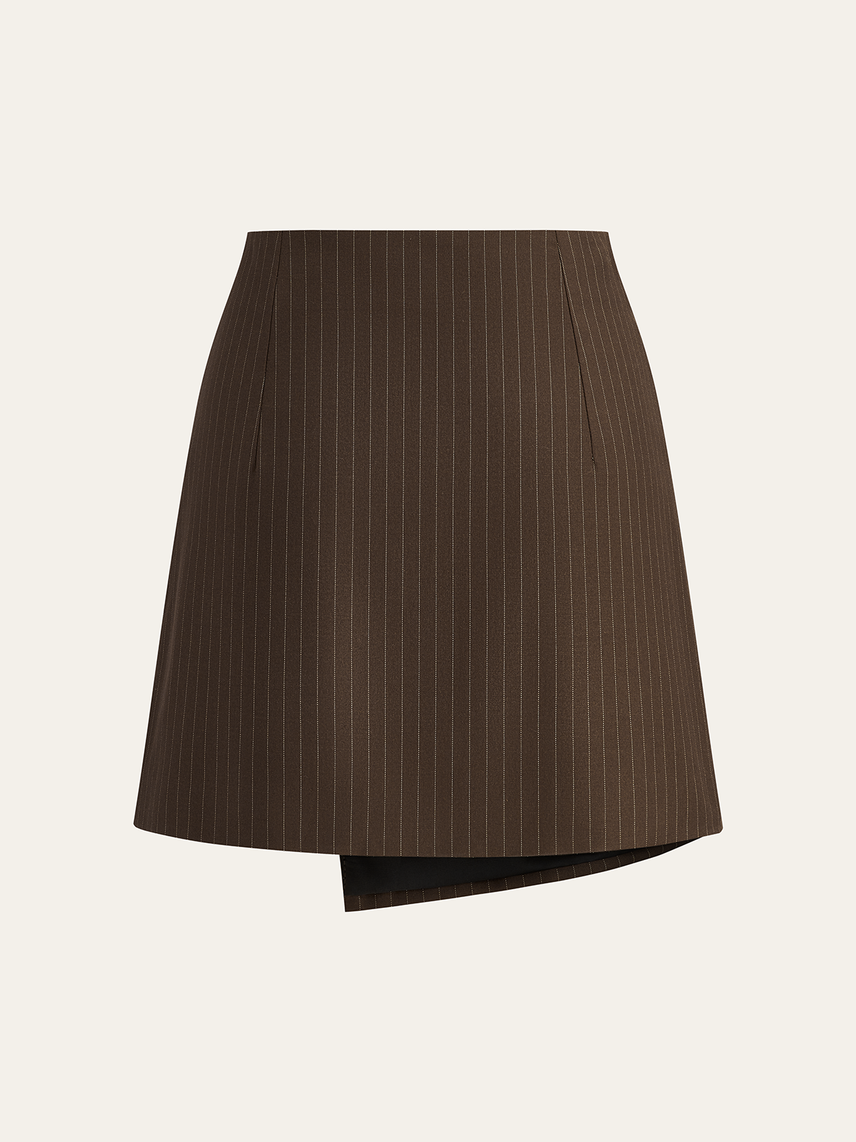 Pinstripe Wrap Mini Skirt with Ruffle Detail for Women