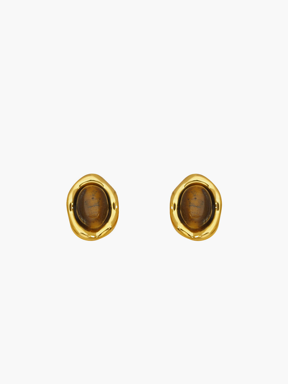 Vintage Tiger Eye Earrings with Sterling Silver Hooks