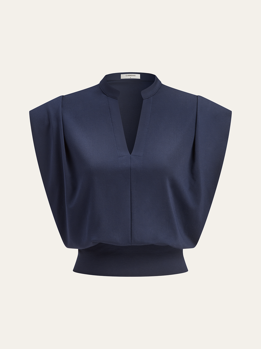 V-Neck Batwing Sleeve Top for Women Casual Loose Fit