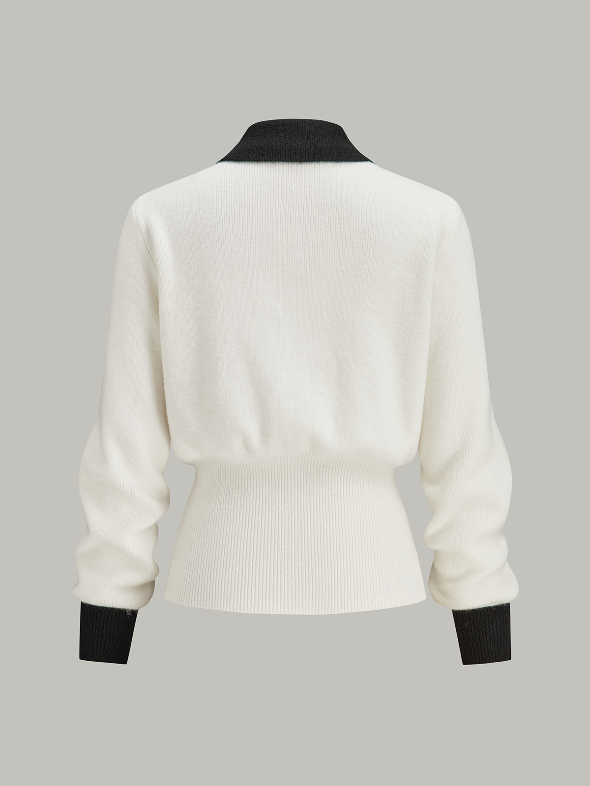Contrast Trim Button Wool Blend Luxury Cardigan Sweater for Men