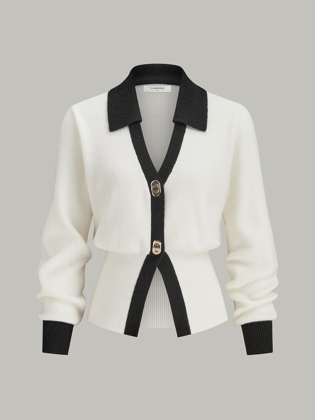 Contrast Trim Button Wool Blend Luxury Cardigan Sweater for Men