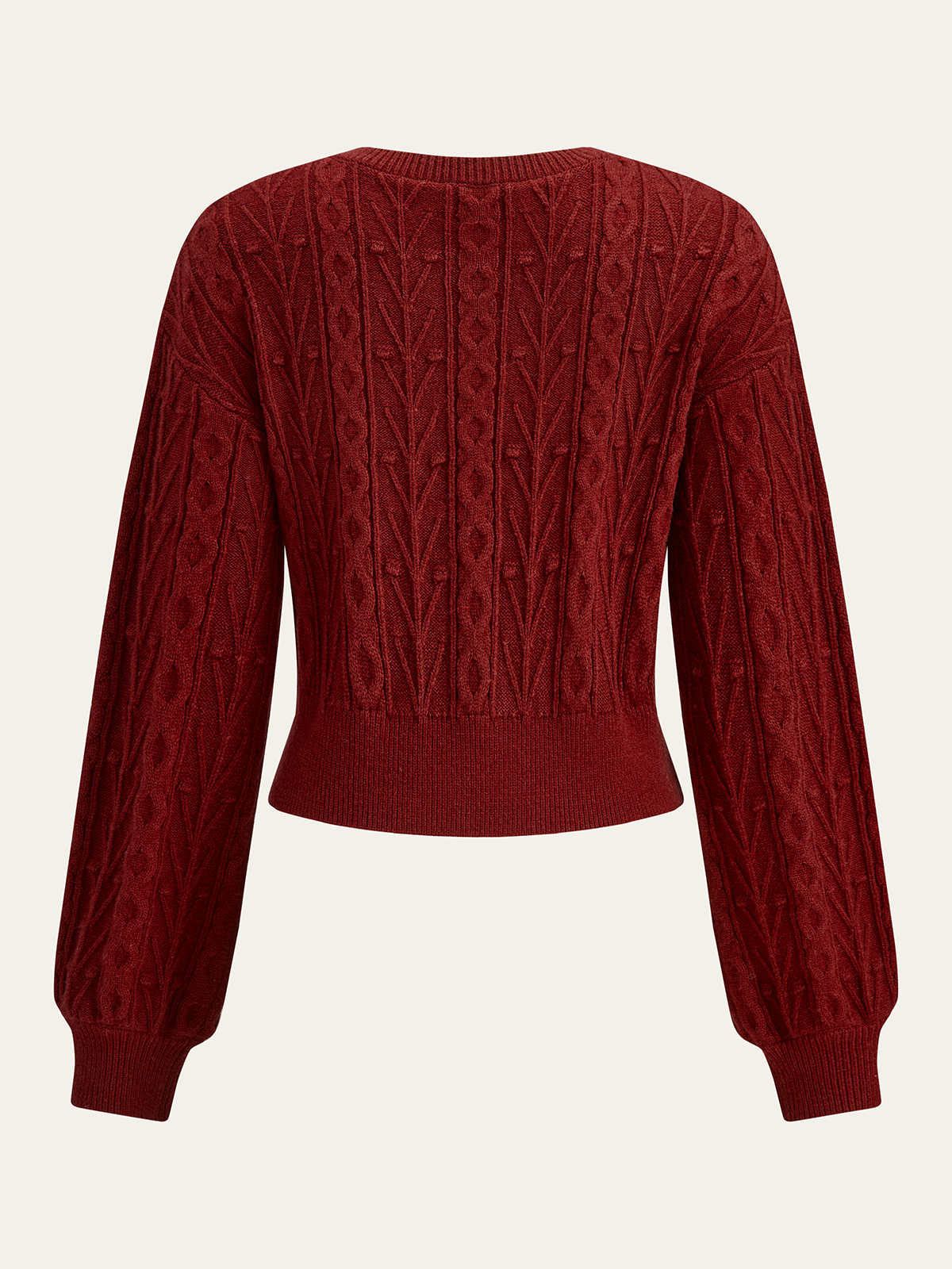 Wool Blend Bow Cable-Knit Cardigan for Women Cozy Winter Wear