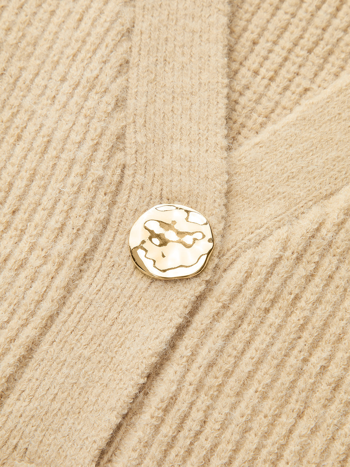 Women's Stylish Fitted V-Neck Button Ribbed Cardigan Sweater
