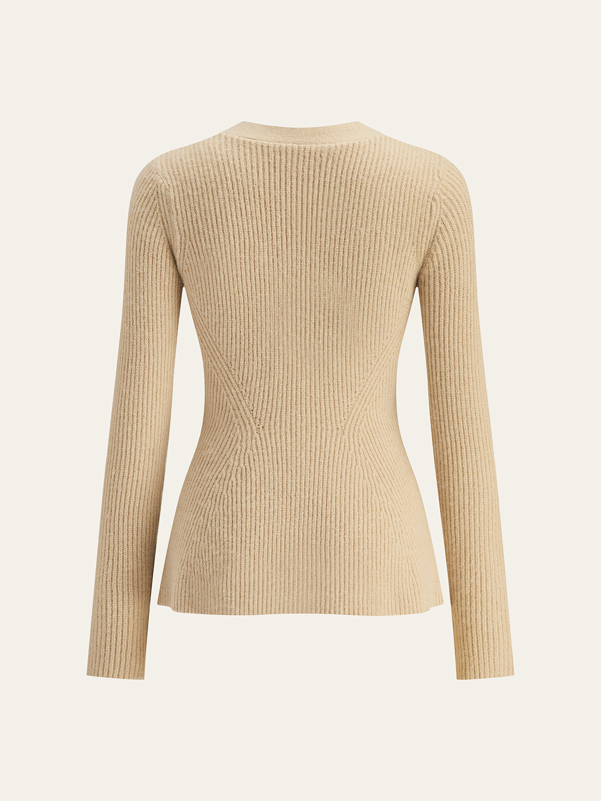 Women's Stylish Fitted V-Neck Button Ribbed Cardigan Sweater