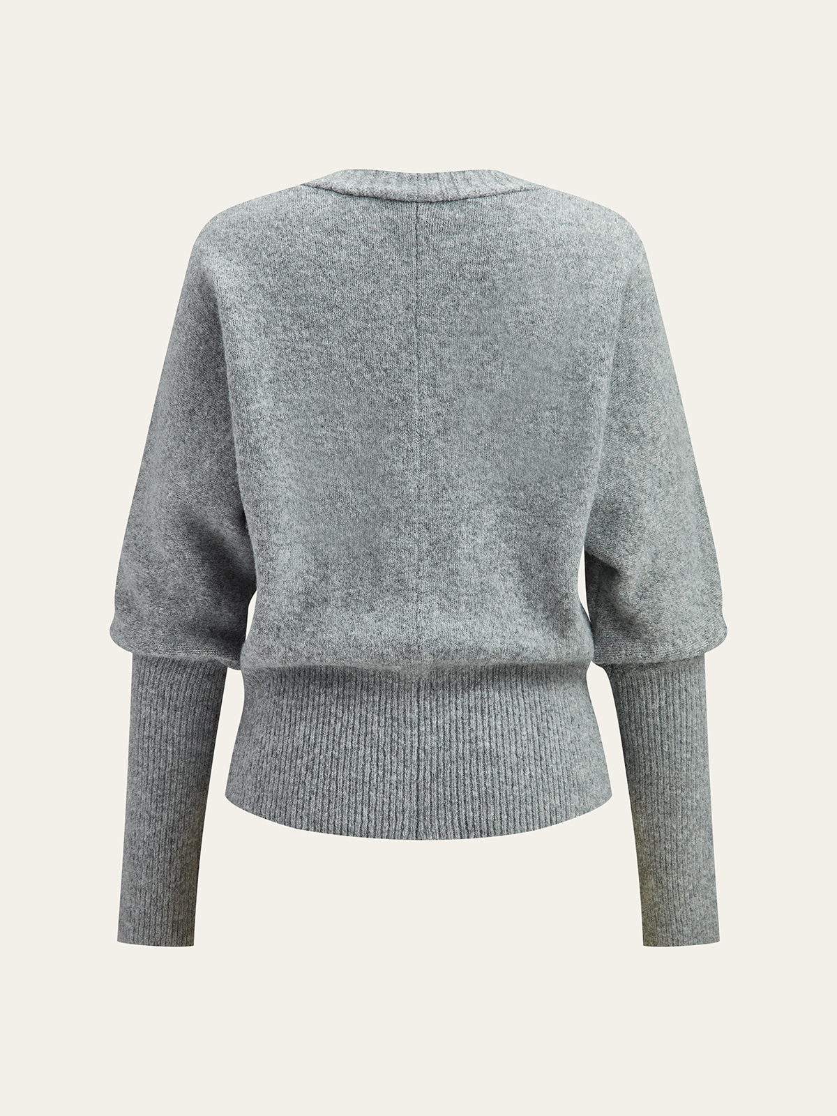 Metal Button Wool Blend Cardigan with Pockets and Ribbed Trim