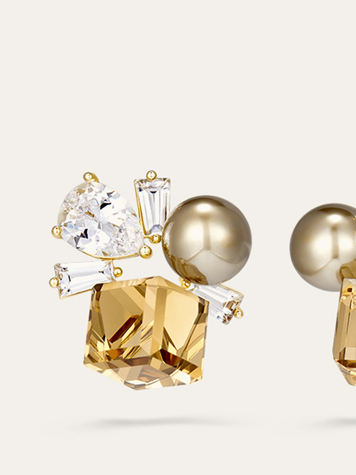 Crystal and Pearl Cluster Earrings, Elegant Wedding Bridal Jewelry