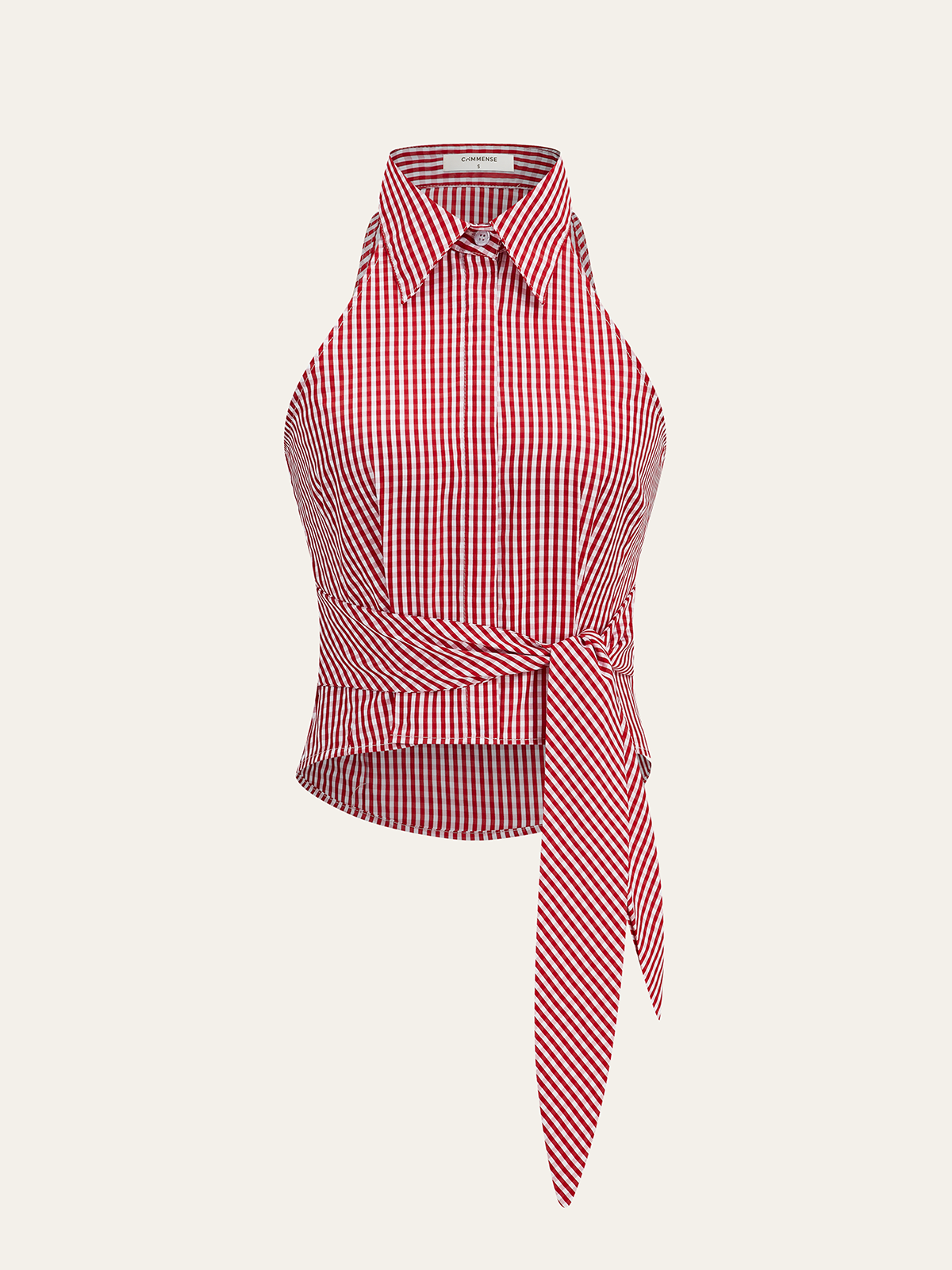 Striped Tie-Waist Crop Top with Enhanced Comfort Fit for Women