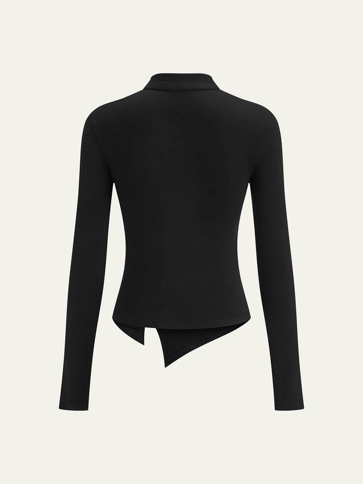 Asymmetric Metal Butterfly Detail Top with Elegant Sleeves and Neckline