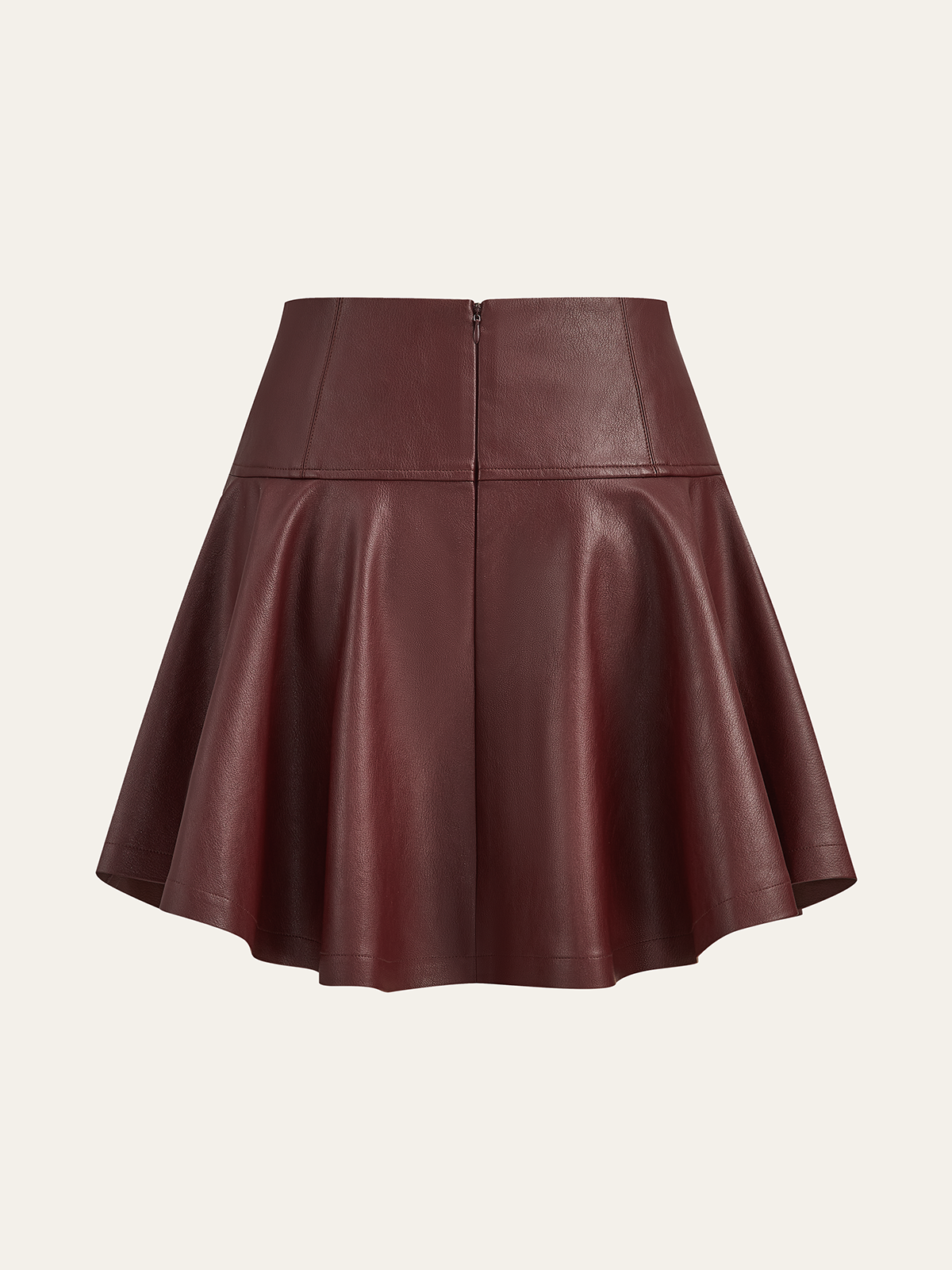 PU High-Waisted Flared Mini Skirt for Women Trendy Fashion Style