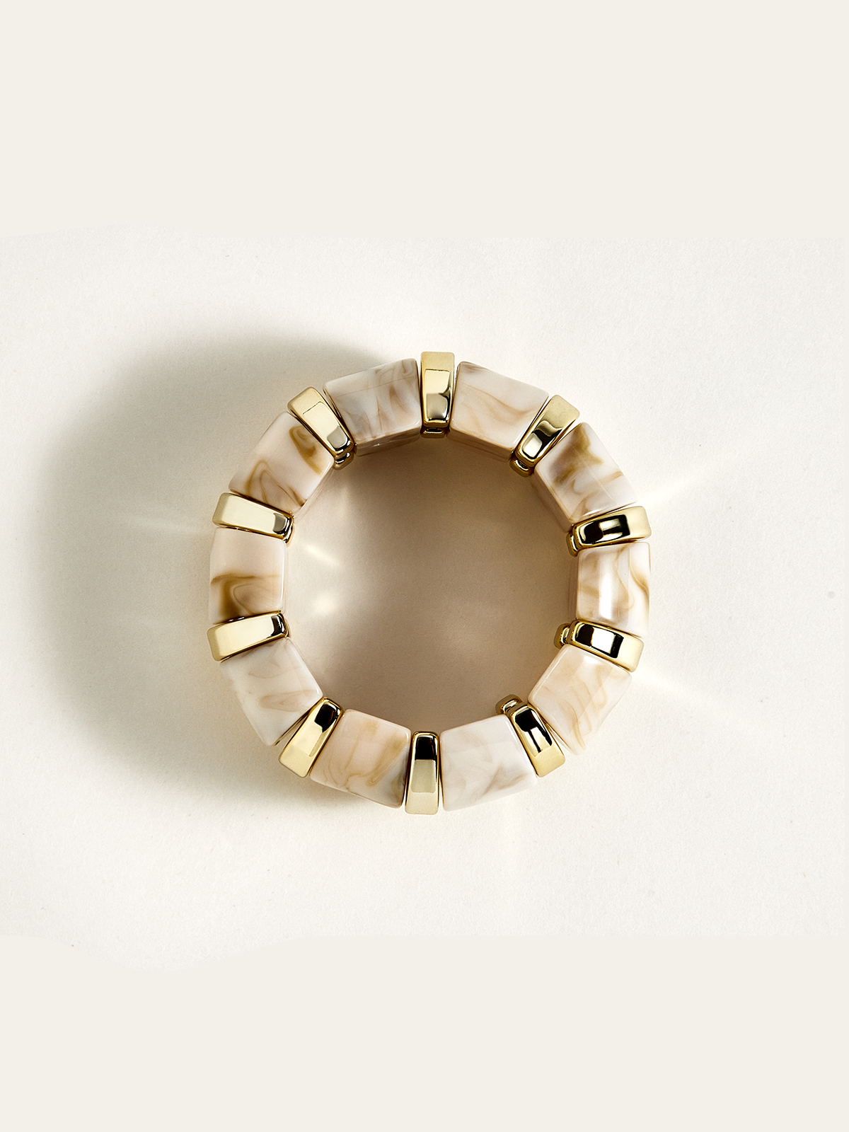 Marbled Resin and Golden Bracelet - Handcrafted Adjustable Luxury Accessory