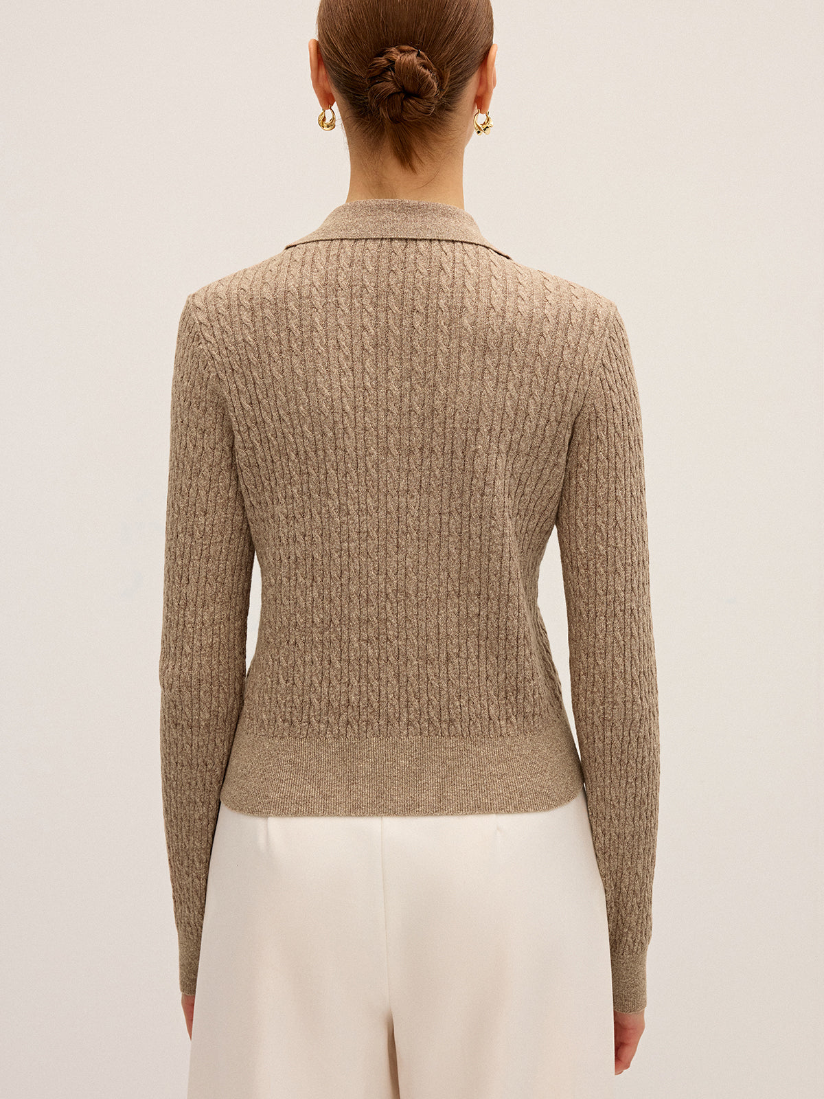 Cable Knit Cotton Collar Sweater for Men Winter Essential