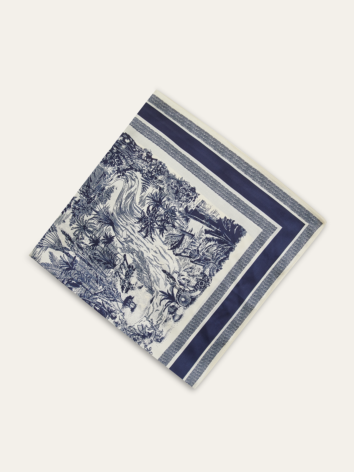 Landscape Print Square Scarf Versatile Fashion Accessory Silk Feel