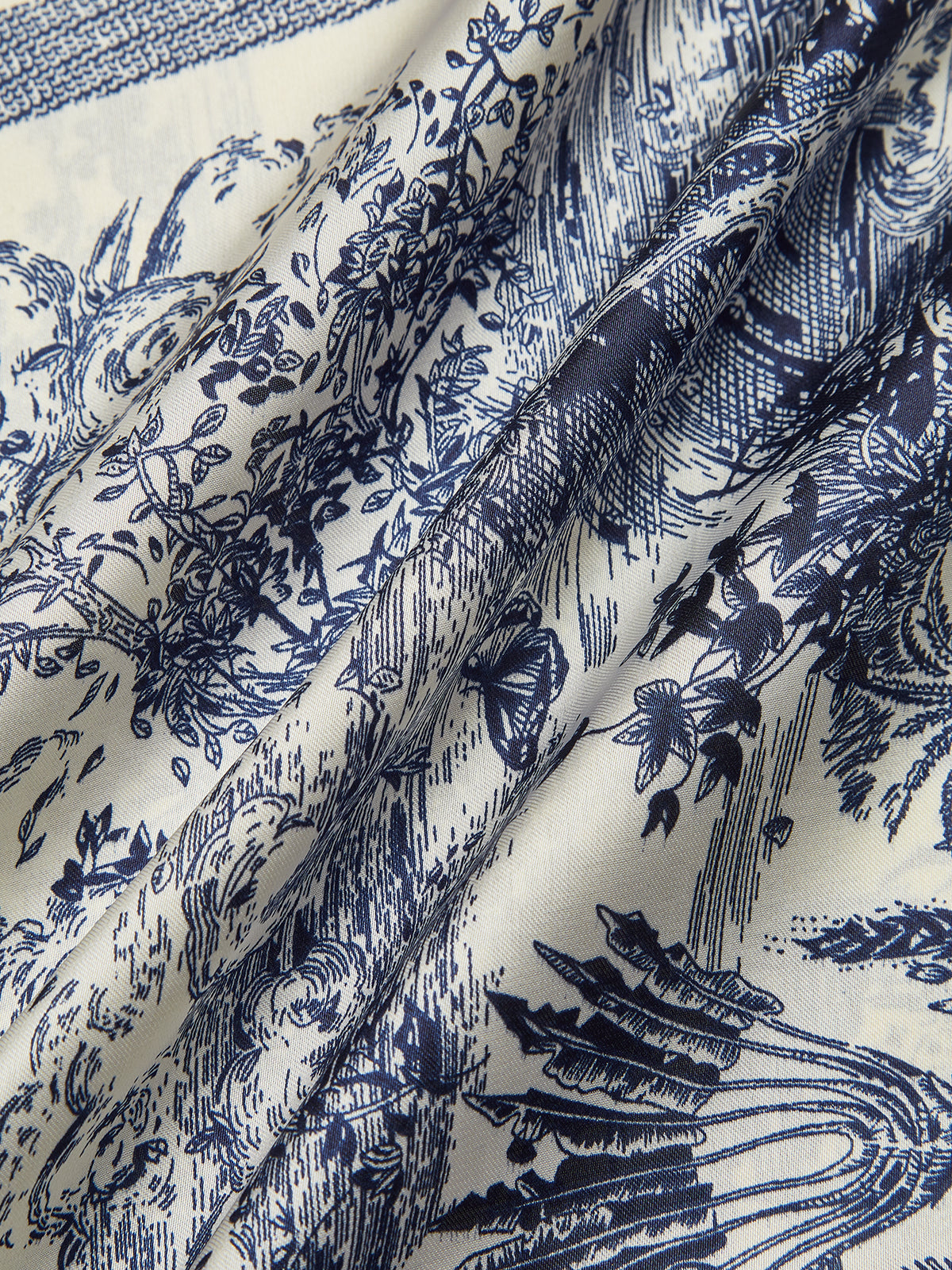 Landscape Print Square Scarf Versatile Fashion Accessory Silk Feel