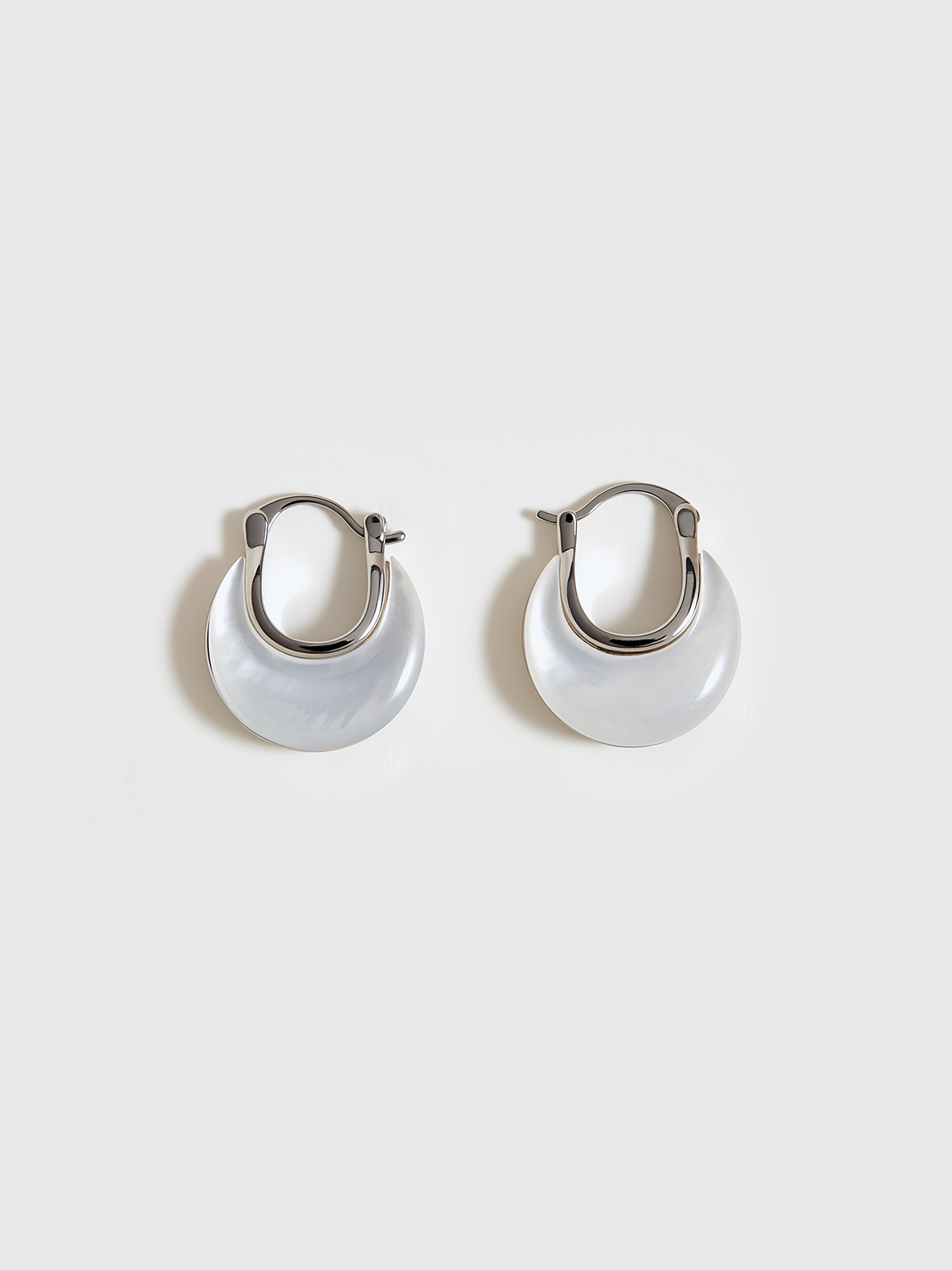 Mother of Pearl Hoop Earrings Dangle Lightweight Jewelry
