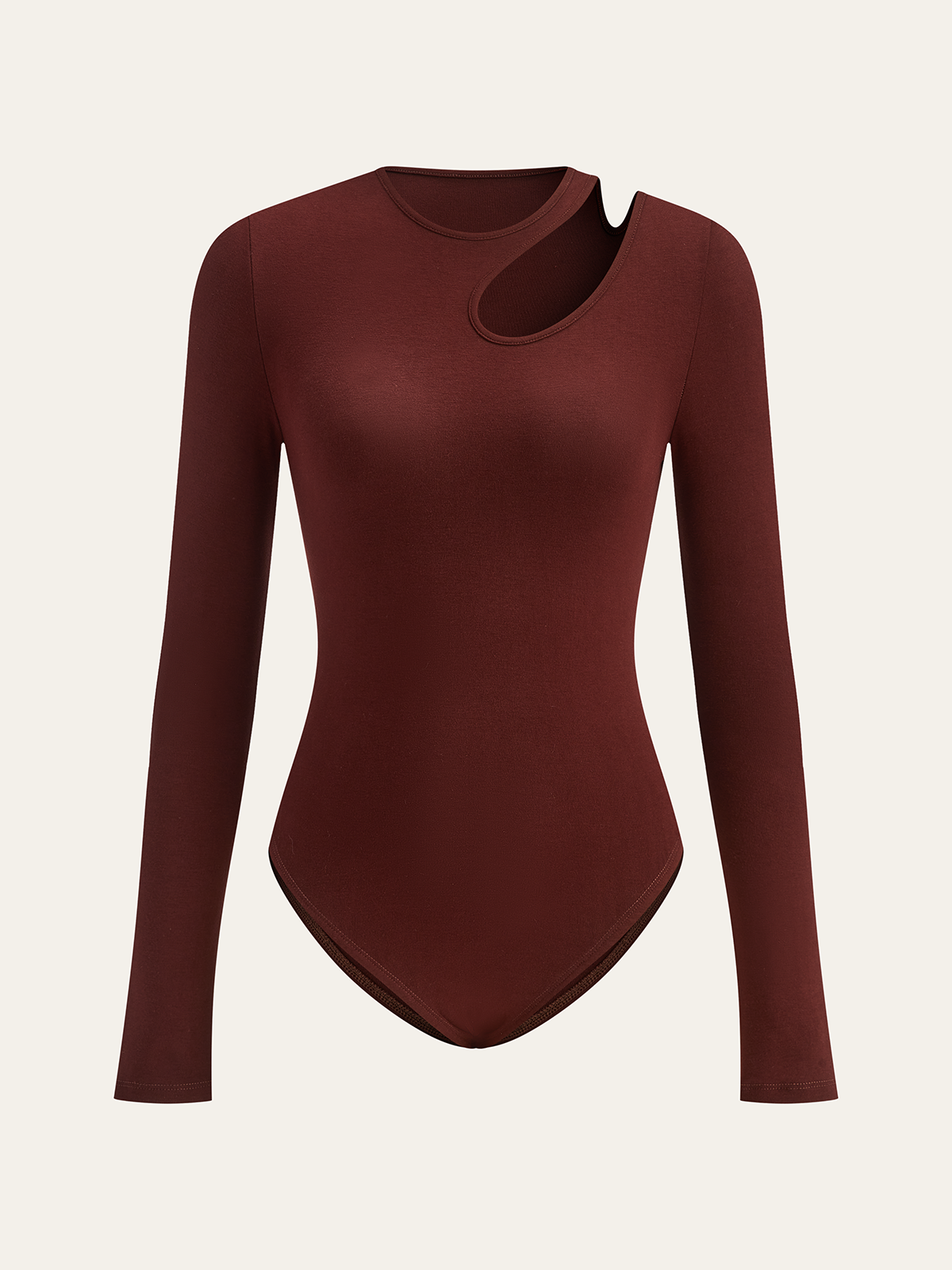 Long Sleeve Cut-Out Bodysuit Trendy Chic Stretch Fit