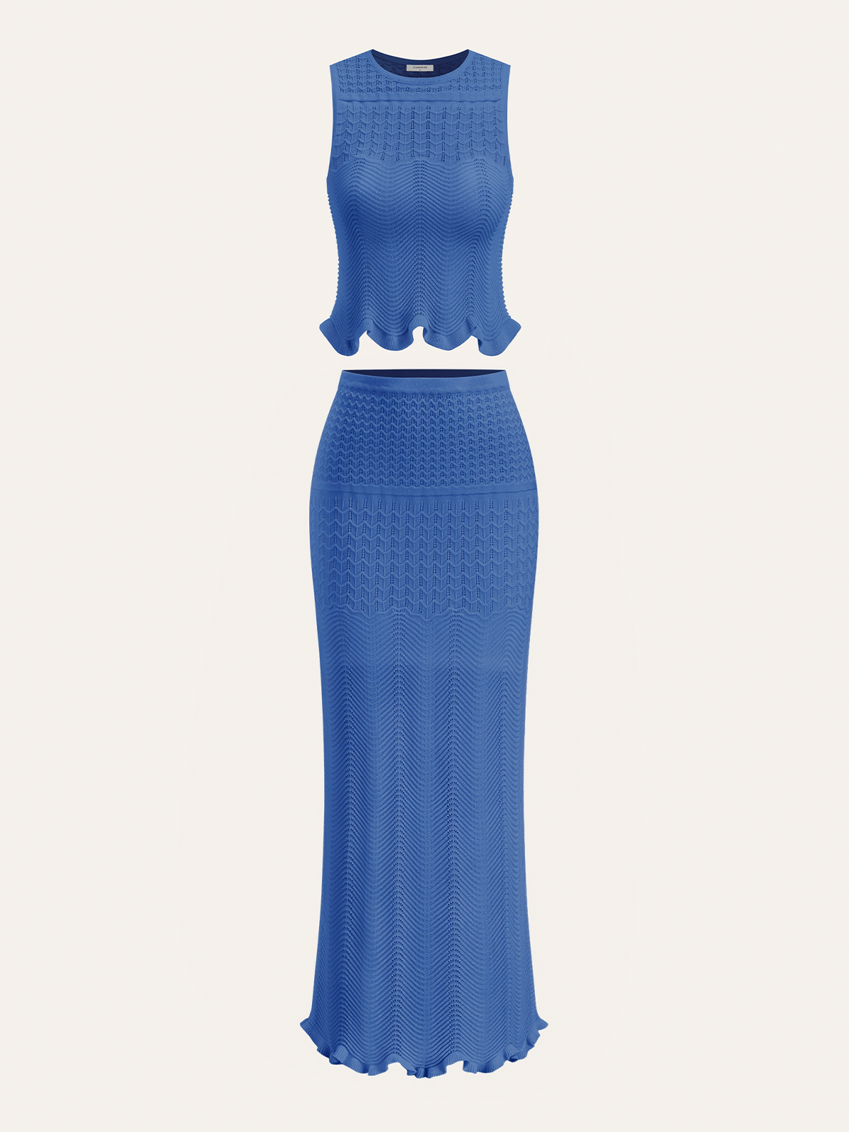 Wave Pattern Sleeveless Knit Top for Summer Casual Wear