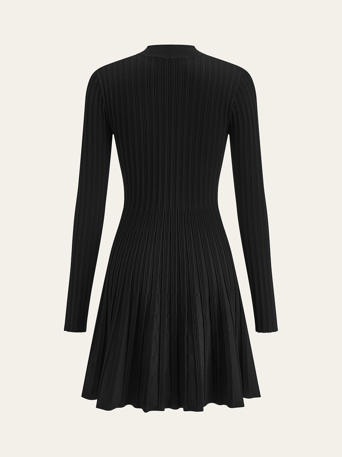 Mock Neck Flared Sweater Dress Casual Long Sleeve Winter