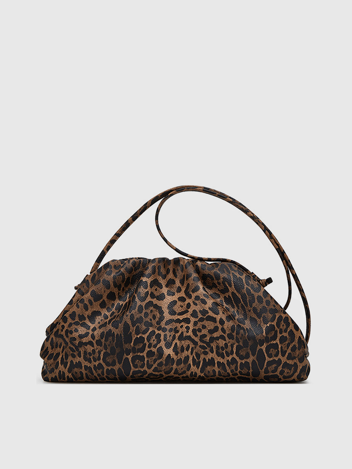 Leopard Print Ruched Cloud Bag Trendy Women's Shoulder Accessory