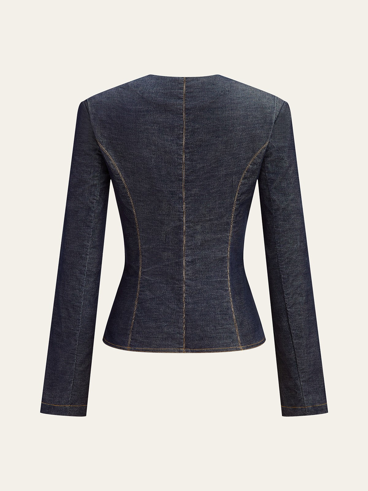 Sure! How about: "Stylish Metal Button Fitted Tailored Jacket for Women"?