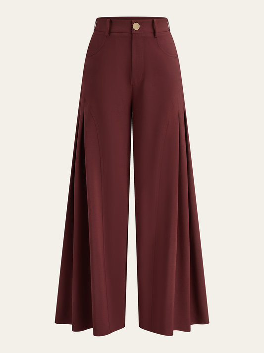 Wide-Leg Pleated Pants for Women High Waist Style Comfort
