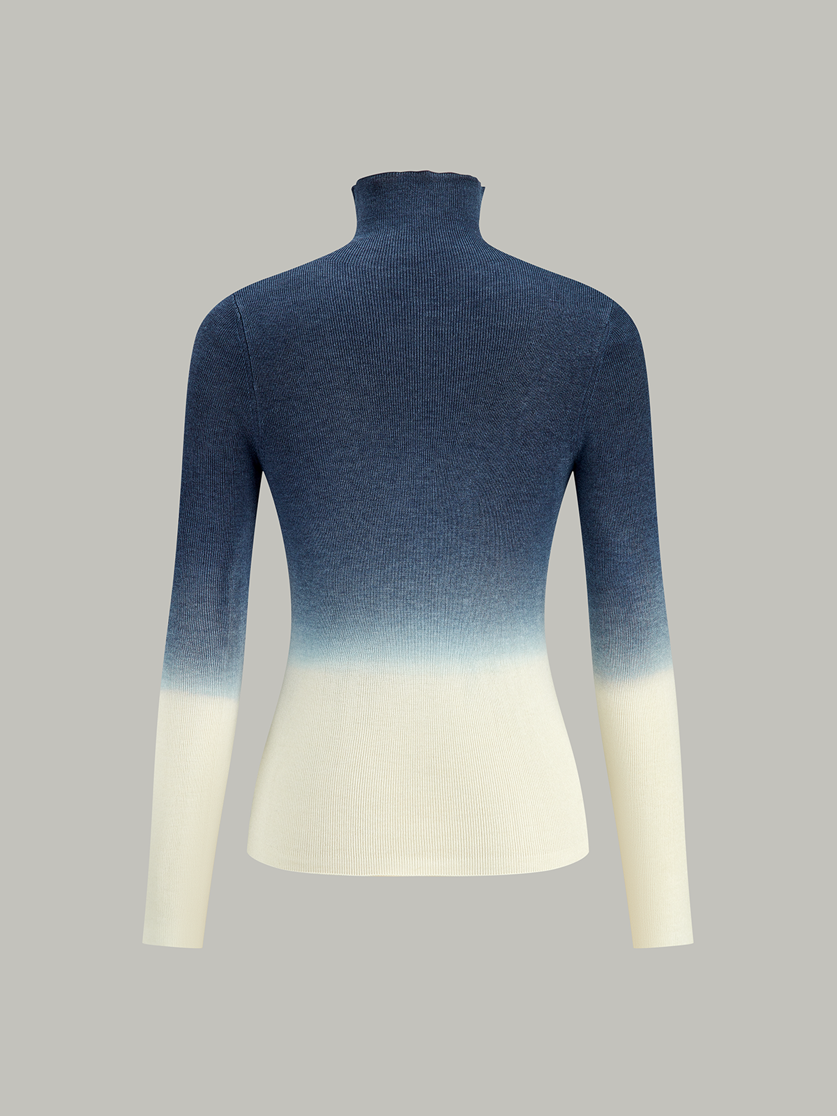 Wool-Blend Ombre Slim Knit Top for Women Comfort Fit