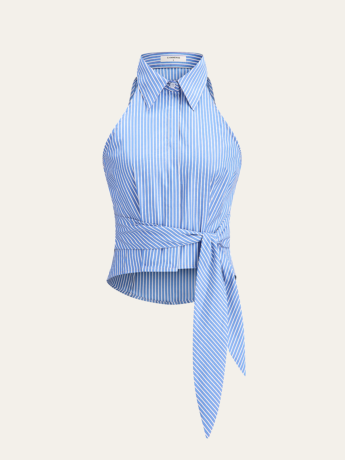 Striped Tie-Waist Crop Top with Enhanced Comfort Fit for Women