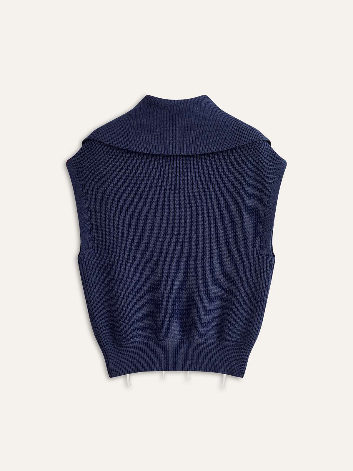 Zip Collared Knit Vest with Stitch Detailing, Perfect for Layering, Unisex Styling
