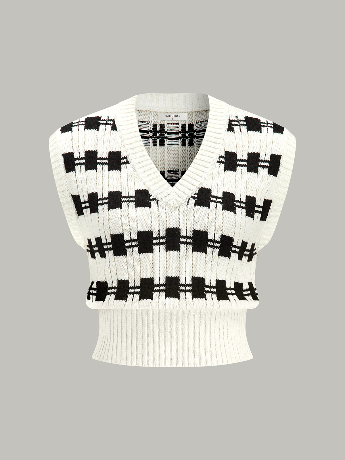 V-neck Plaid Sweater Vest for Layering Casual Outfits