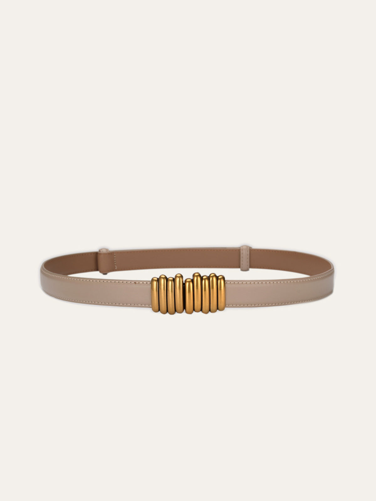 Vintage Faux Leather Belt with Classic Buckle Closure