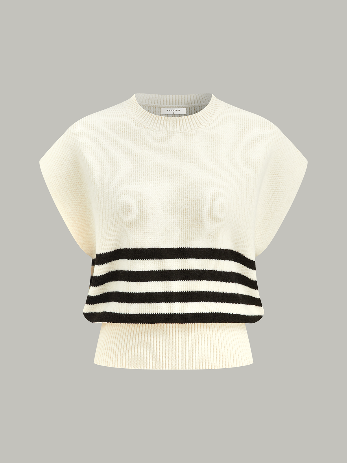 Cropped Stripe Sweater Vest for Women Casual Spring Wear