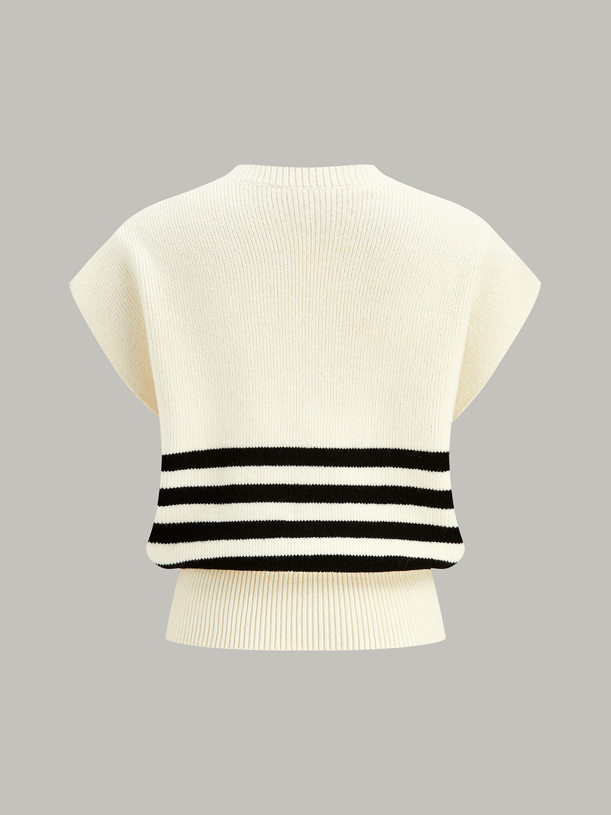Cropped Stripe Sweater Vest for Women Casual Spring Wear