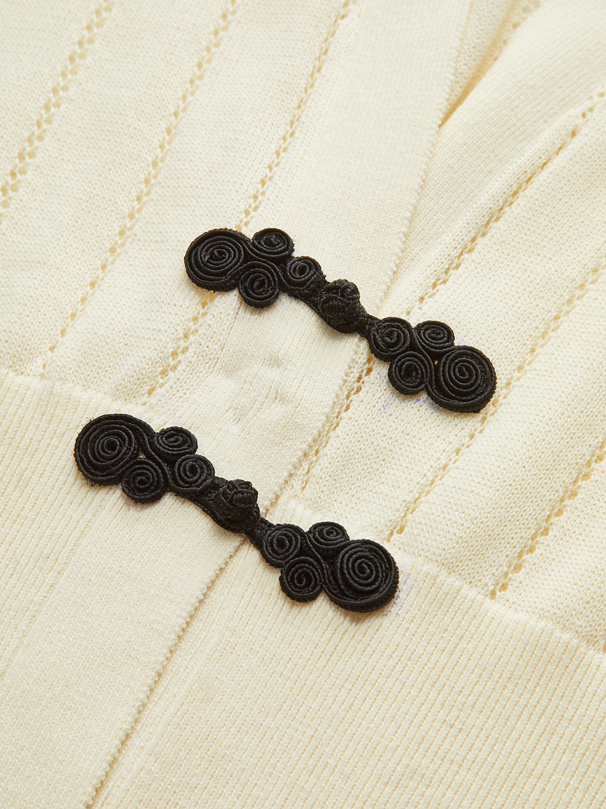 Eyelet-Striped Waist-Cinched Knit Cardigan for Women Lightweight