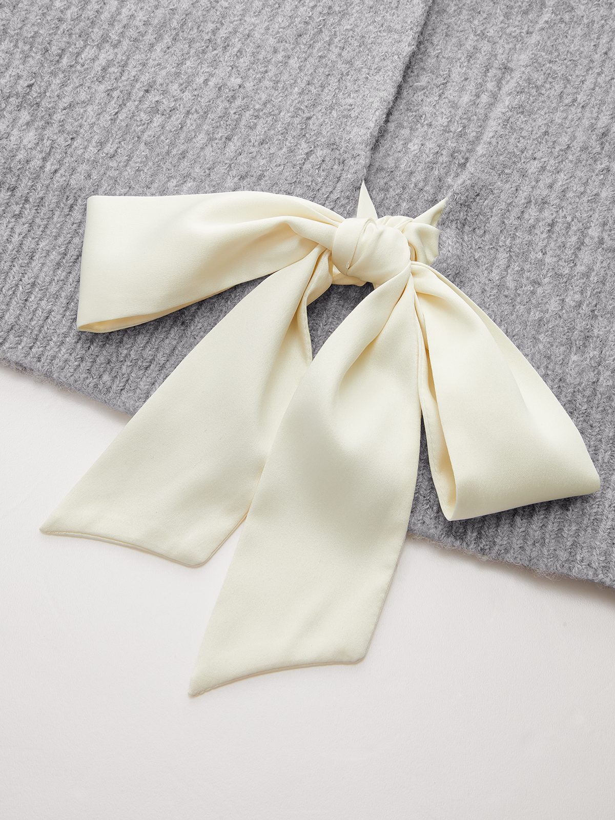 Wool Blend Short Sleeve Bow Knit Top, Stylish Comfortable Everyday Wear