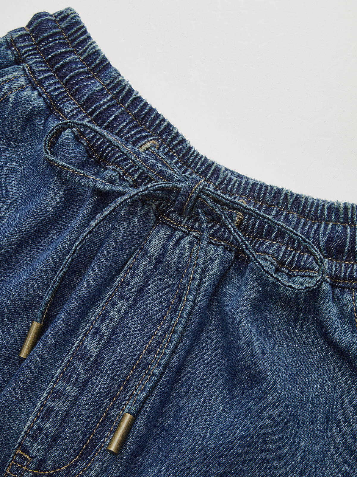 Denim Drawstring Waist Wide-Leg Pants for Women Casual Comfort