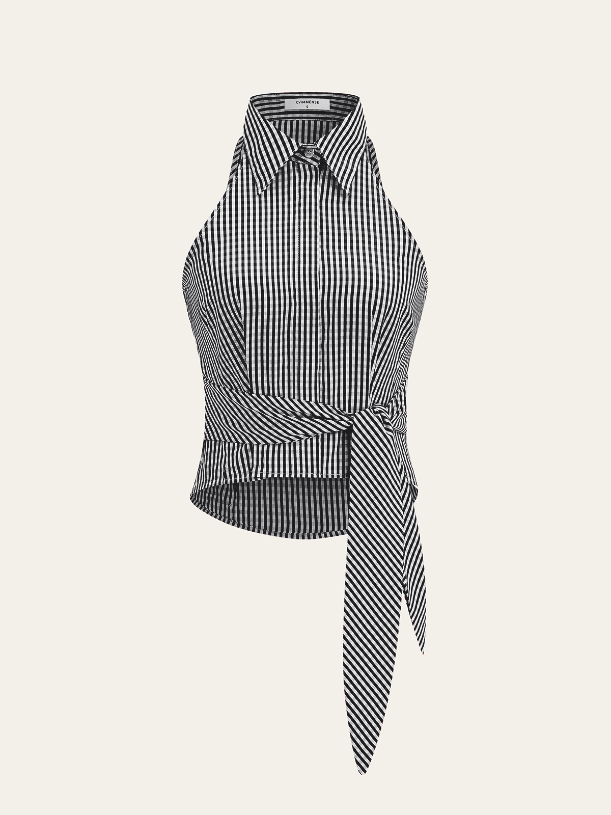 Striped Tie-Waist Crop Top with Enhanced Comfort Fit for Women