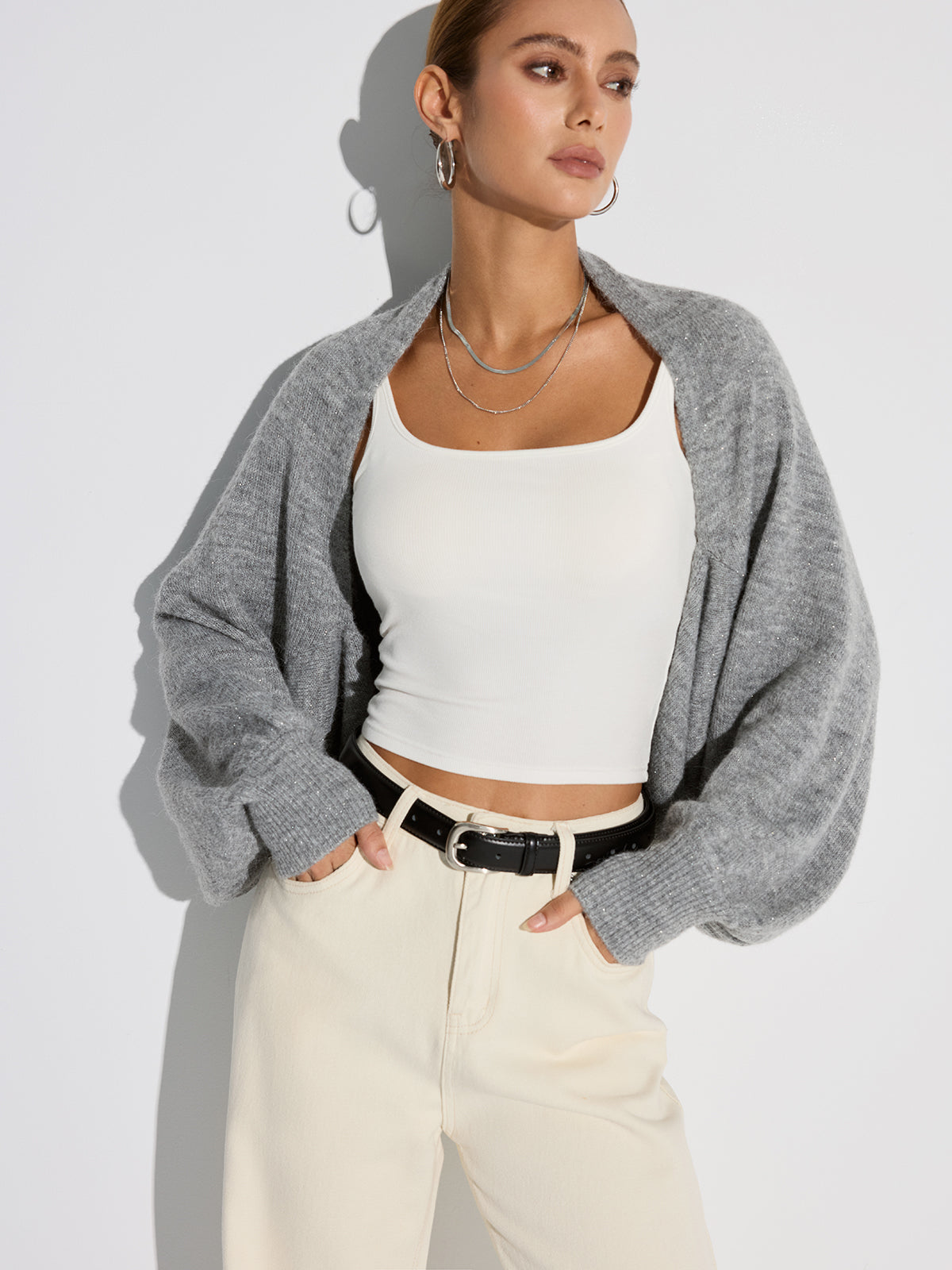 Wool Blend Oversized Batwing Sleeve Cardigan Cozy Fall Winter Layer