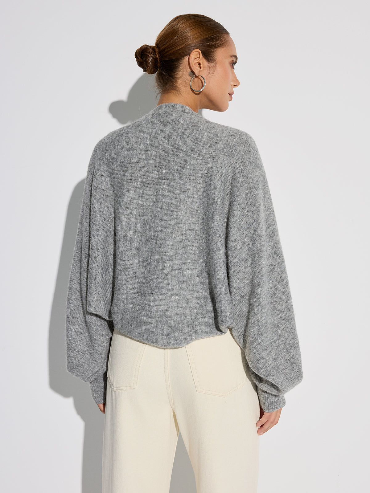Wool Blend Oversized Batwing Sleeve Cardigan for Women Comfortable Layering Piece