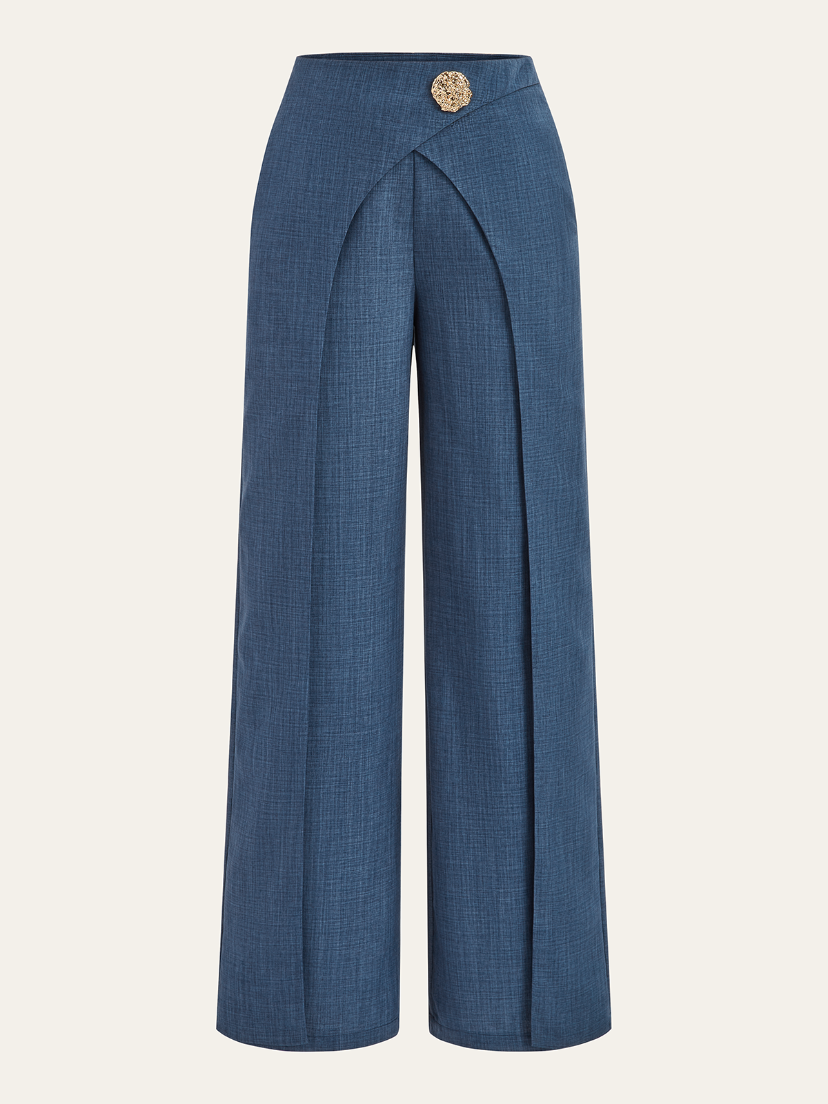 Metal Detail Straight-Leg Tailored Trousers for Women