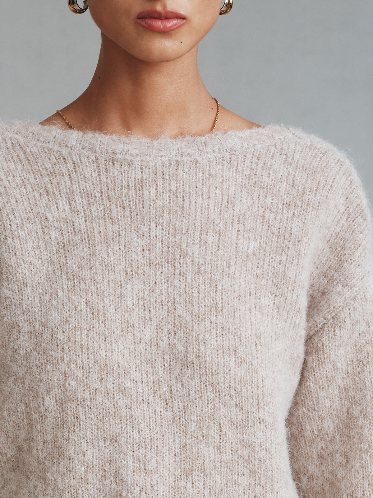 Twisted Backless Wool Blend Sweater Casual Comfort Fit