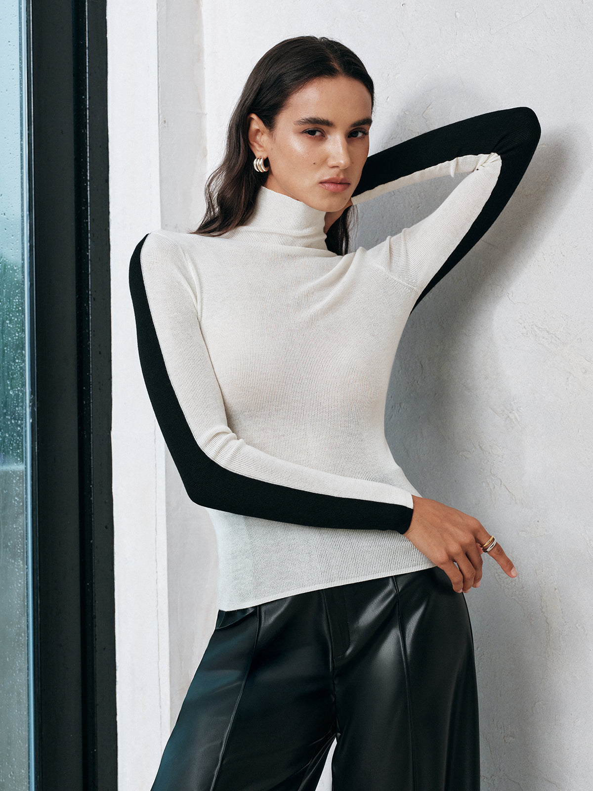 Color-Block Wool Blend Turtleneck Knit Top | Cozy Winter Fashion Essentials