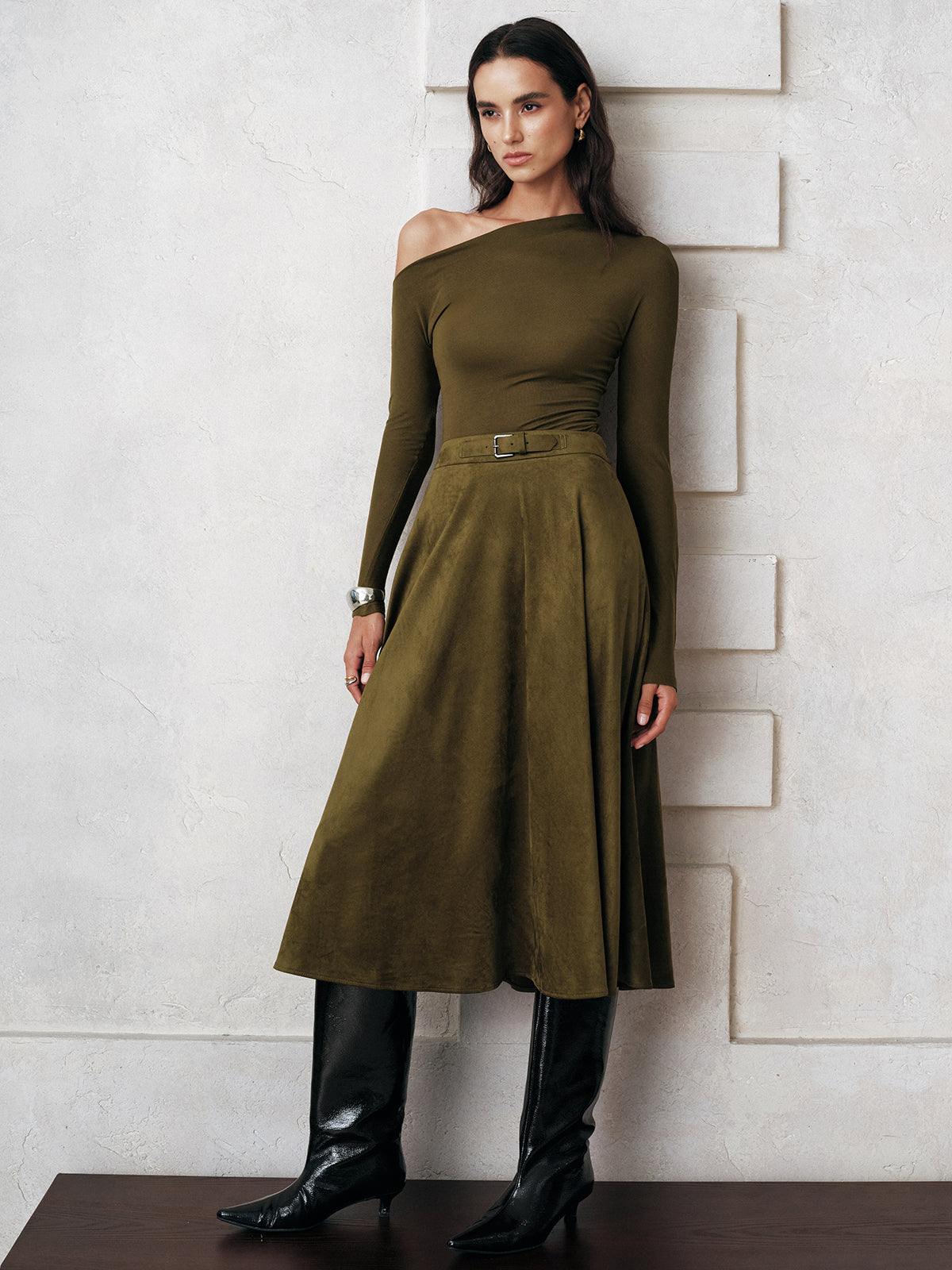 One-Shoulder Long Sleeve Blouse Elegant Women's Evening Top