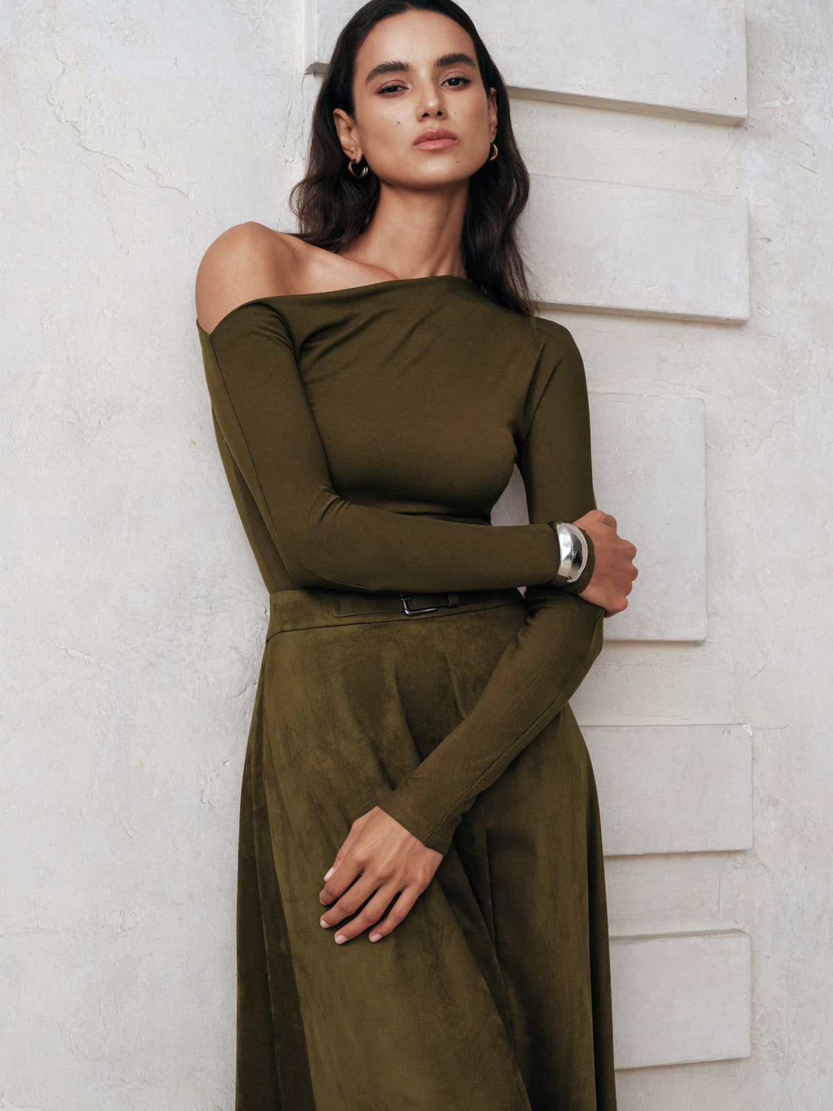 One-Shoulder Long Sleeve Blouse Elegant Women's Evening Top
