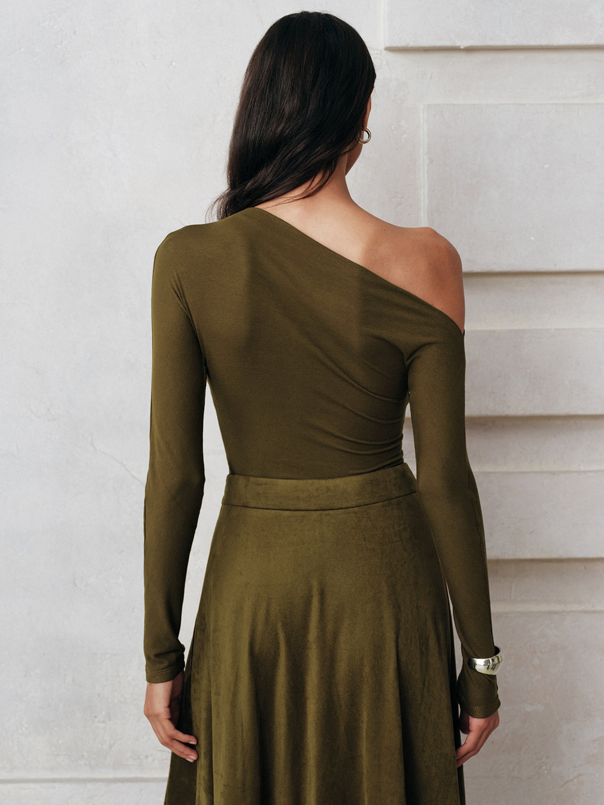 One-Shoulder Long Sleeve Blouse Elegant Women's Evening Top